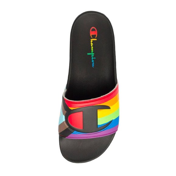 Champion Men's IPO Pride Slide Sandal Size 13 Black LBGTQ+ Community Support NEW - Picture 2 of 6